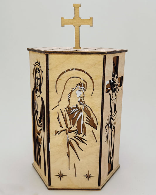 Ξύλινο Φανάρι «Ιησούς Χριστός» 25 cm