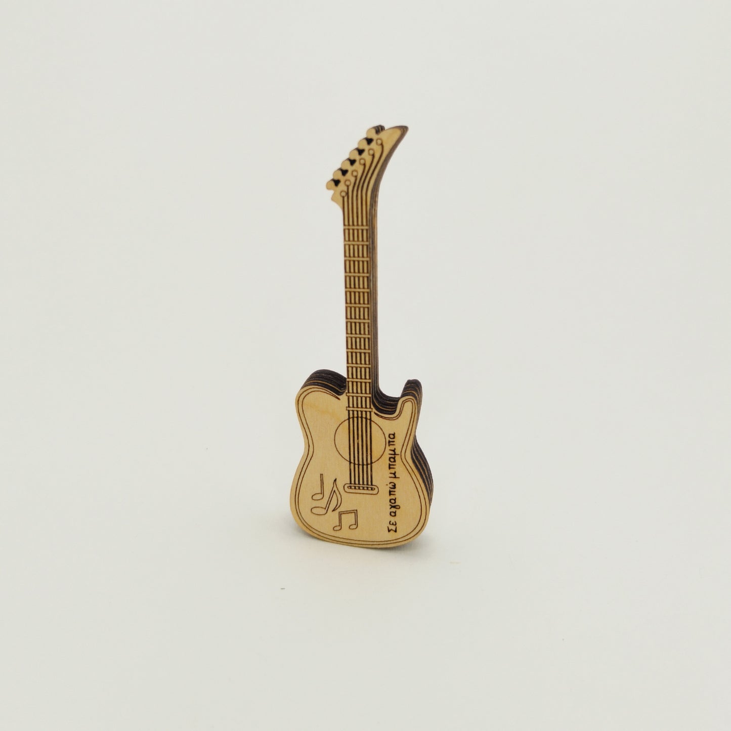 Ξύλινη Θήκη Πέννας σε Σχήμα Κιθάρας