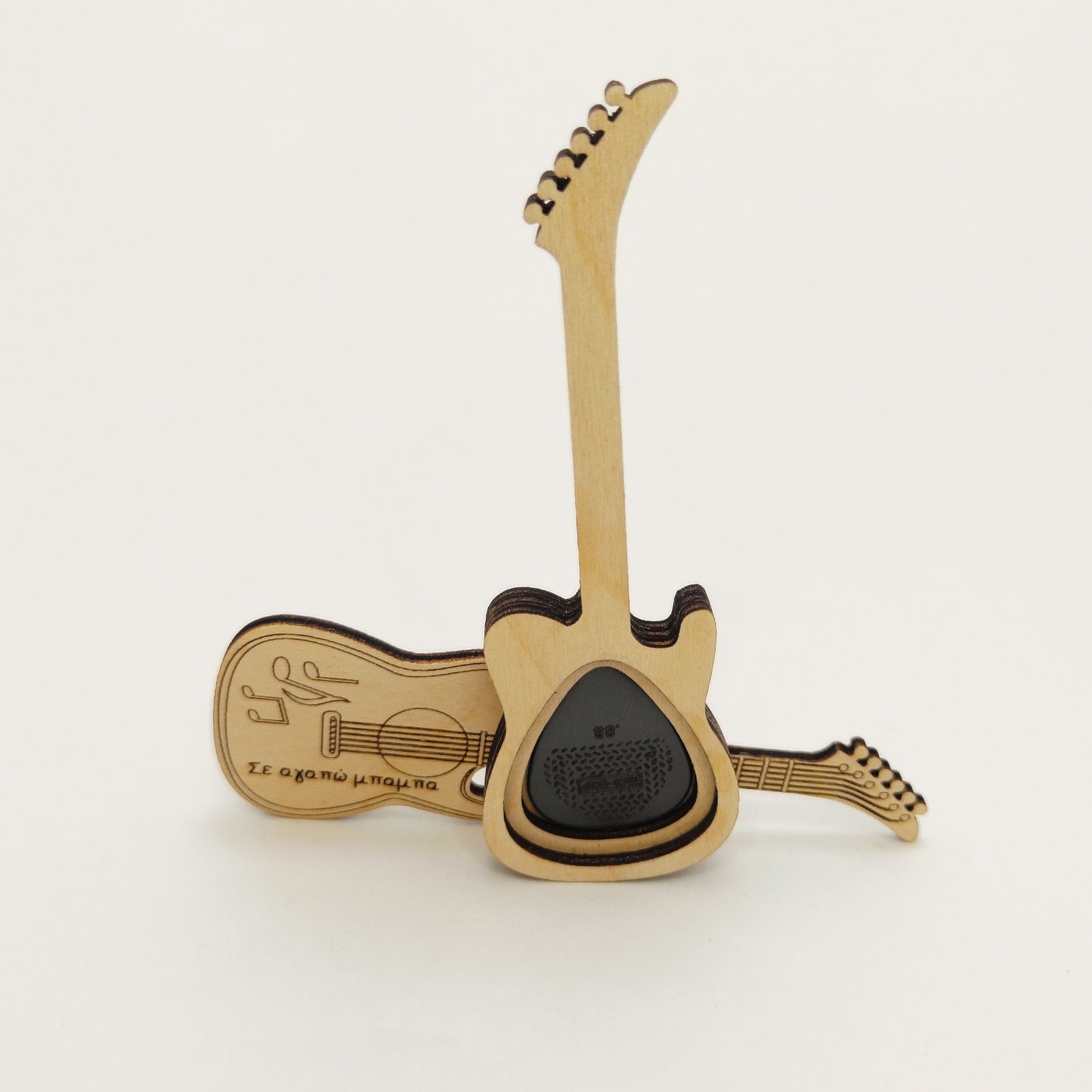 Ξύλινη Θήκη Πέννας σε Σχήμα Κιθάρας